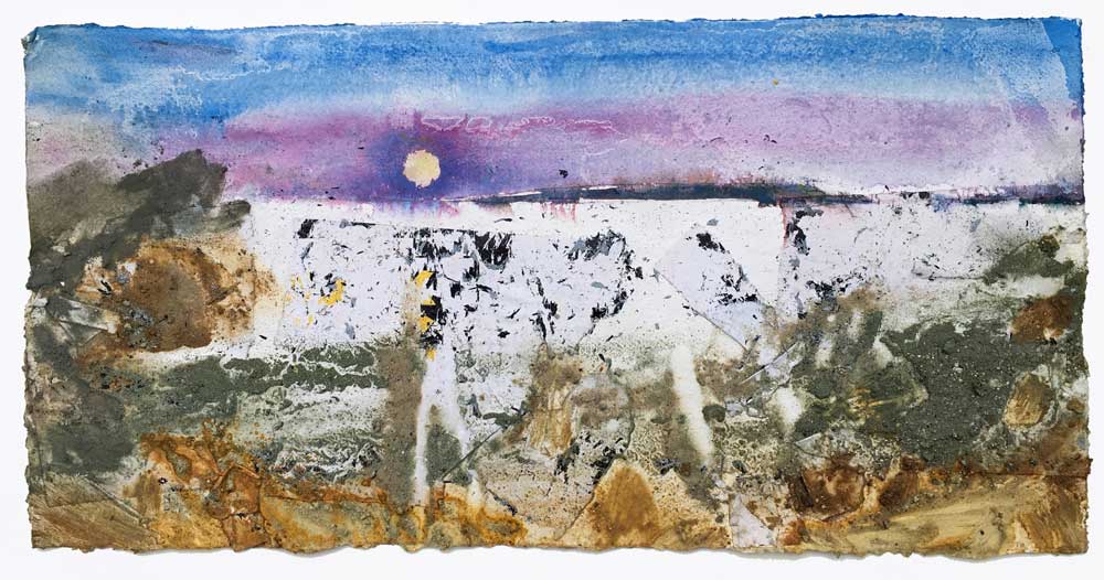 Art Card Hatch f Moon Set Over Portland St Oswalds Bay 2019