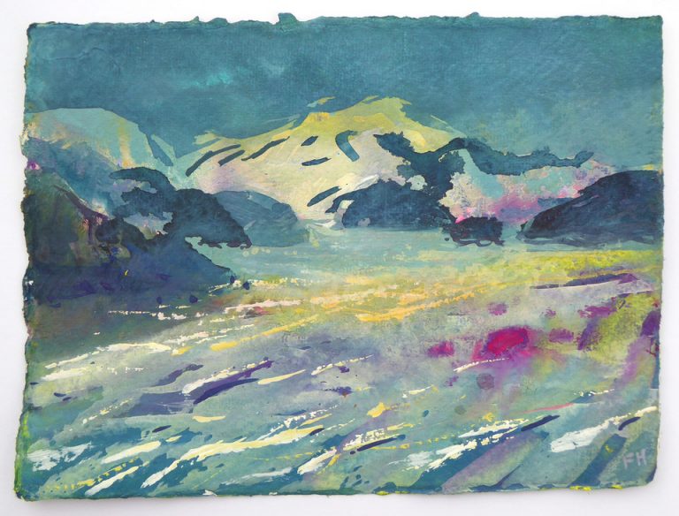 GENTLE DAWN. gouache on paper. 16x22cm
