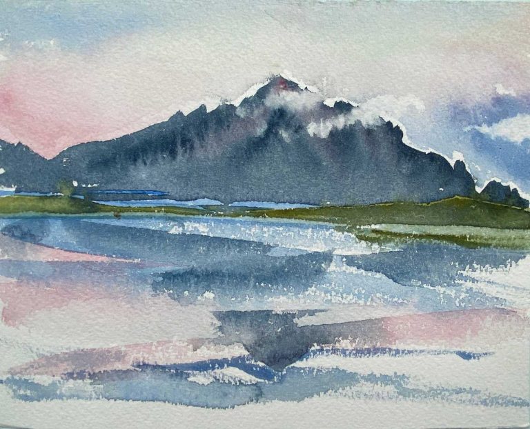 Iceland Hofn towards mainland after sunset
