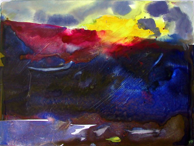 SUN APPEARING ACROSS LOCH DAMH