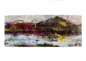 Frances Hatch art card Sun Rests on The Old Man of Coniston