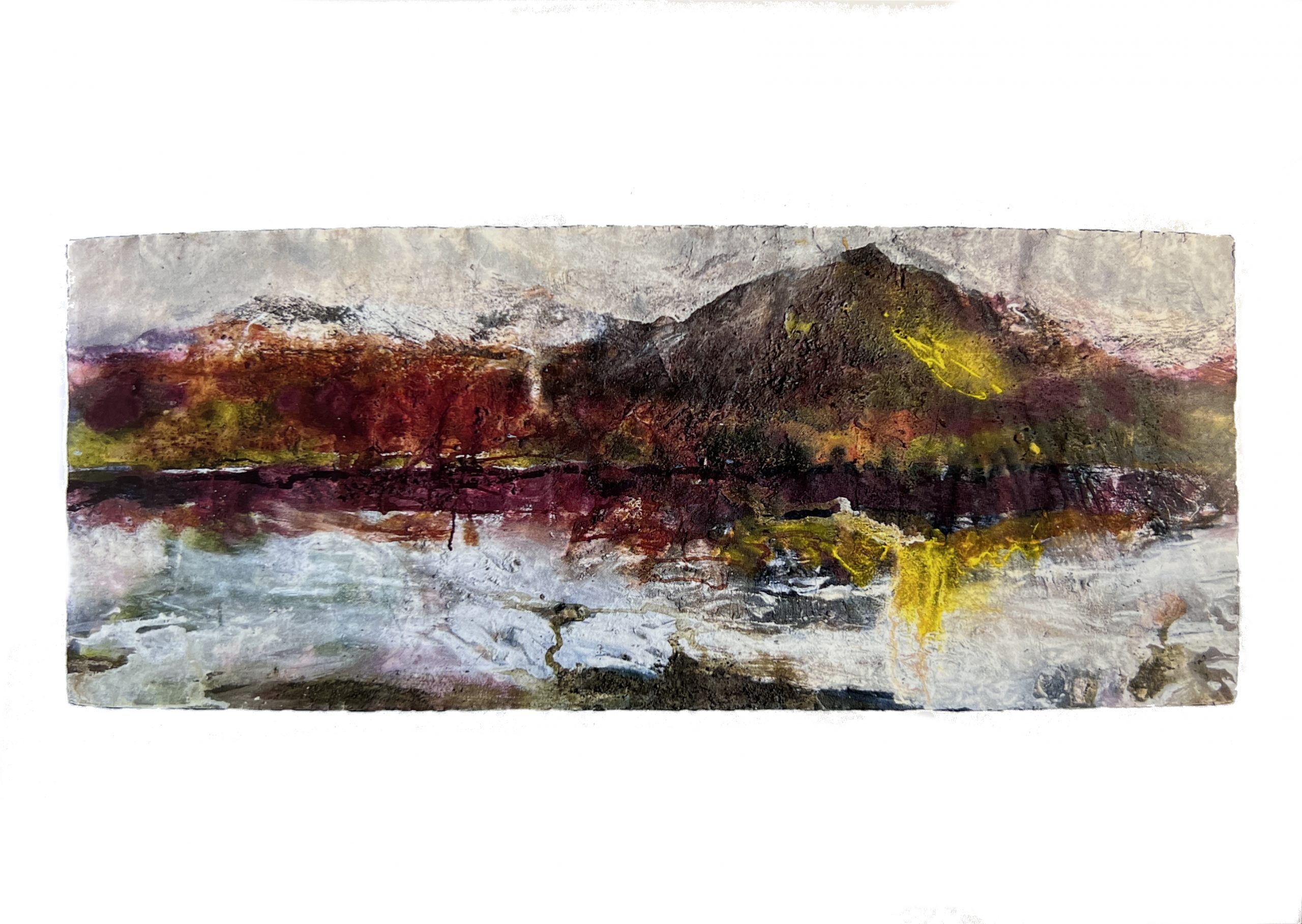 Frances Hatch art card Sun Rests on The Old Man of Coniston