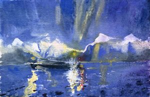 Frances Hatch. Northern Lights Vestfjorden
